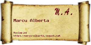 Marcu Alberta névjegykártya